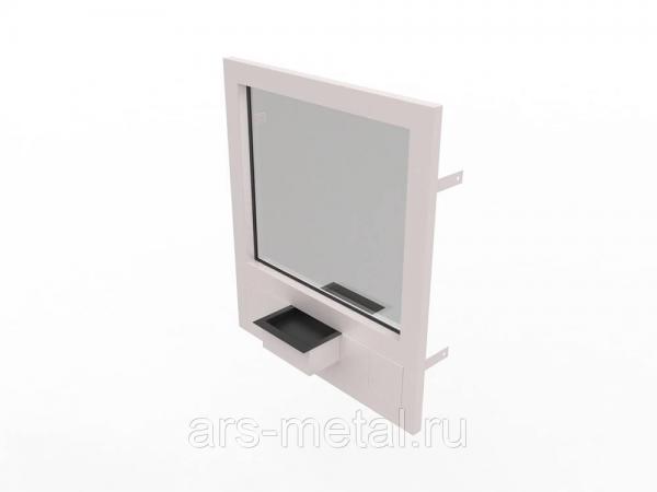 Окно в кассу 800 х 700 мм.  БР1 (RAL7035) — фото 3